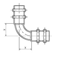 ACR 90 ELBOW LINE DRAWING